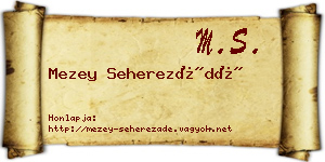 Mezey Seherezádé névjegykártya